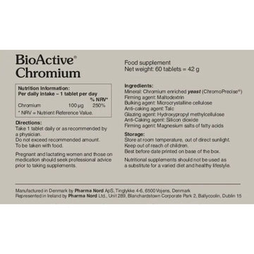 Pharmanord Bioactive Chromium 60 Tablets - O'Sullivans Pharmacy - Vitamins - 5709976061200