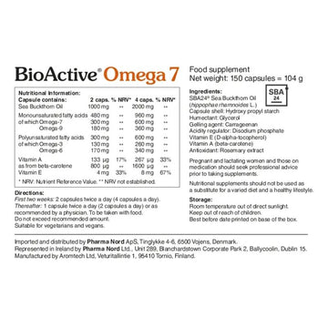 Pharmanord BioActive Omega 7 1000mg Capsules 150 Pack - O'Sullivans Pharmacy - Vitamins - 5709976096509
