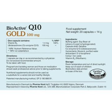 Pharmanord BioActive Q10 100mg Capsules 30 Pack - O'Sullivans Pharmacy - Vitamins - 5709976216105