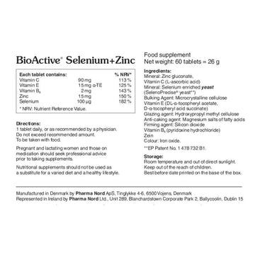 Pharmanord Bioactive Selenium + Zinc 60 Tablets - O'Sullivans Pharmacy - Vitamins - 5099627451543