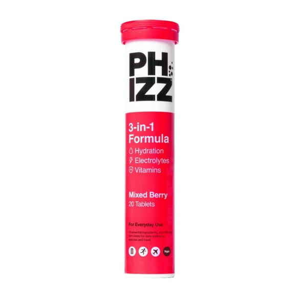 Phizz Mixed Berry Hydration Effervescent 20 Tablets - O'Sullivans Pharmacy - Vitamins - 5060447850250