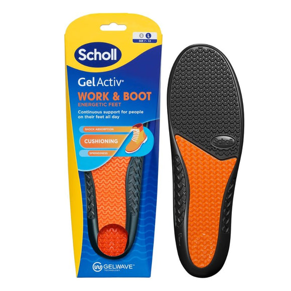 Scholl Gel Activ Mens Work & Boot Insoles Size 7-12 - O'Sullivans Pharmacy - Medicines & Health - 5056585802169