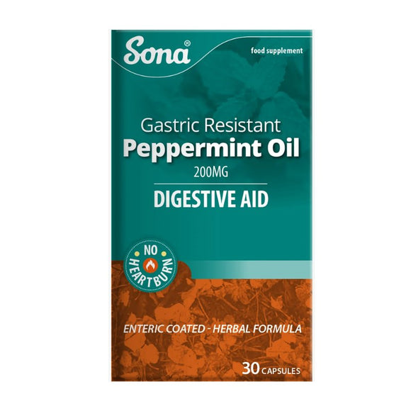Sona Peppermint Oil Enteric Coated Capsules 30 Pack - O'Sullivans Pharmacy - Vitamins - 5390612011996