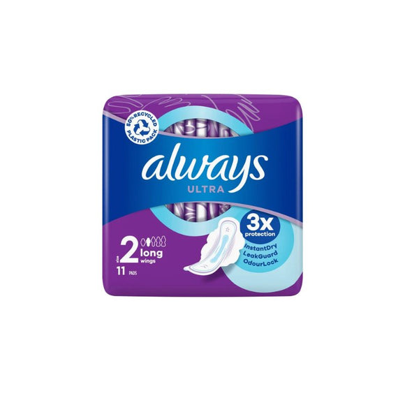 Always Ultra Long Plus Dark Purple 11 Pack - O'Sullivans Pharmacy - Toiletries - 8006540584101