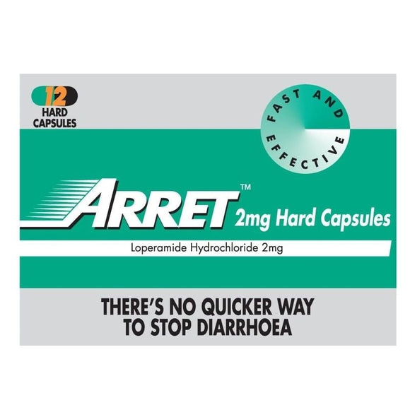 Arret Loperamide 2mg Capsules 12 Pack - O'Sullivans Pharmacy - Medicines & Health -