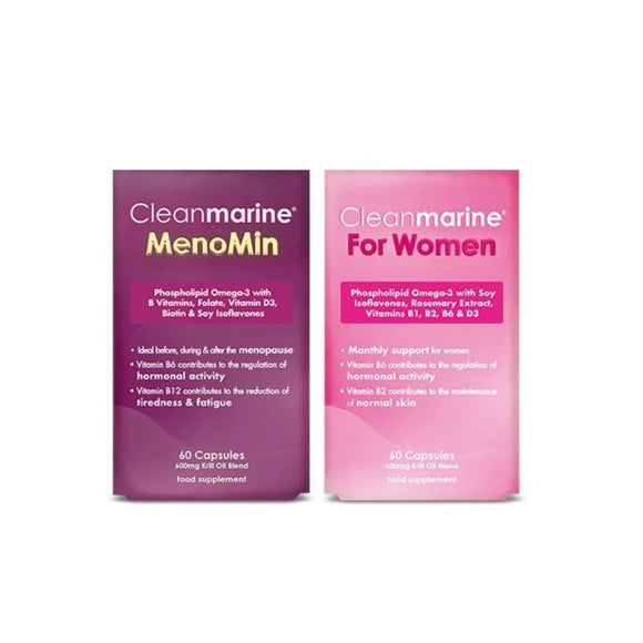 Cleanmarine MenoMin & For Women Twinpack 120 Capsules - O'Sullivans Pharmacy - Vitamins - 5391500077964