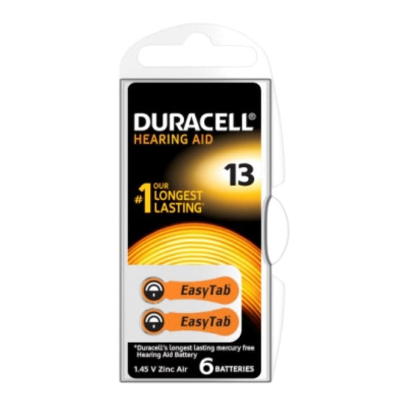 Duracell Hearing Aid Orange Tab 13 N 6 Pack Batteries - O'Sullivans Pharmacy - Medicines & Health -