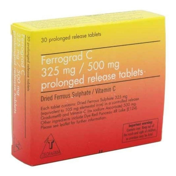 Ferrograd C Tablets Iron Tablets 30 Pack - O'Sullivans Pharmacy - Vitamins -