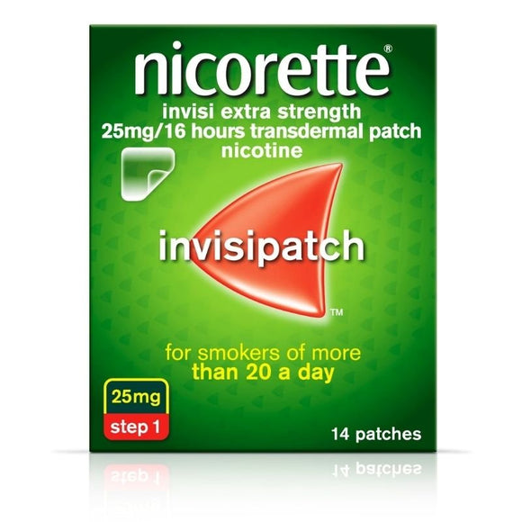 Nicorette Invisi Extra Strength 25mg Step 1 Patches 14 Pack - O'Sullivans Pharmacy - Medicines & Health -