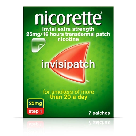 Nicorette Invisi Extra Strength 25mg Step 1 Patches 7 Pack - O'Sullivans Pharmacy - Medicines & Health -