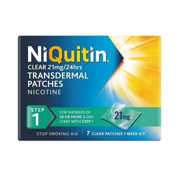 Niquitin Clear Step 1 21mg X 7 Patches - O'Sullivans Pharmacy - Medicines & Health -