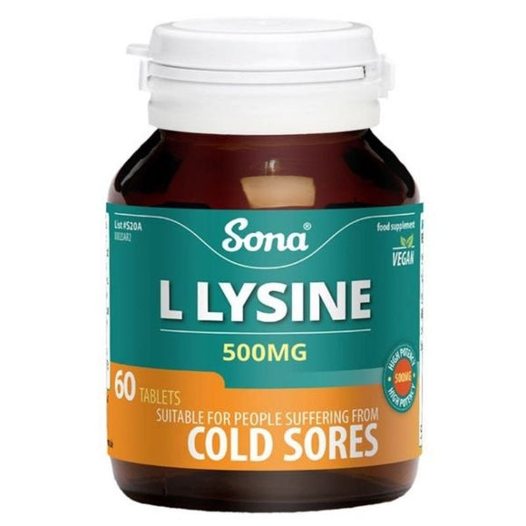 Sona L Lysine 500mg Tablets 60 Pack - O'Sullivans Pharmacy - Vitamins -