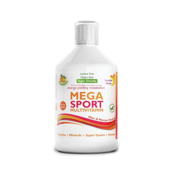 Swedish Nutra Mega Sport Multivitamin 500ml - O'Sullivans Pharmacy - Vitamins - 7305487329143