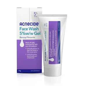 Acnecide 5% Benzoyl Peroxide Acne Treatment Wash Gel 50g