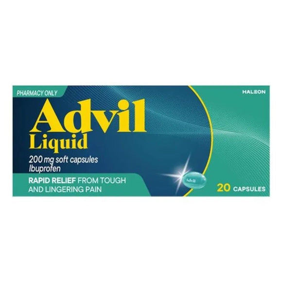 Advil Soft Liquid 200mg Capsules 20 Pack - O'Sullivans Pharmacy