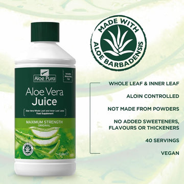 Aloe Pura Aloe Vera Juice Maximum Strength 1L - O'Sullivans Pharmacy - Vitamins - 5029354000189