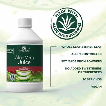 Aloe Pura Cranberry & Aloe Vera Juice 500ml - O'Sullivans Pharmacy