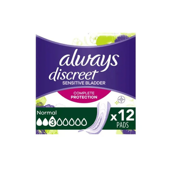 Always Discreet Incontinence Pads Normal 12 Pack - O'Sullivans Pharmacy