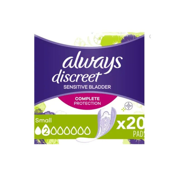 Always Discreet Incontinence Pads Small 20 Pack - O'Sullivans Pharmacy