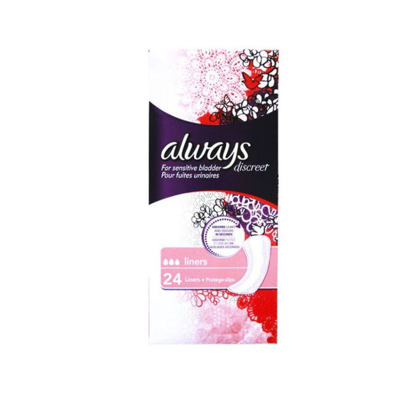 Always Discreet Liners 24 Pack - O'Sullivans Pharmacy - Toiletries - 4015400675433