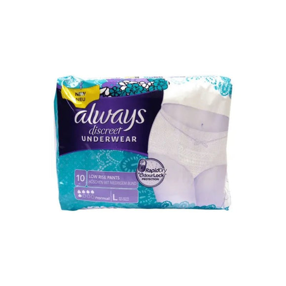Always Discreet Pants Normal Large 10 Pack - O'Sullivans Pharmacy