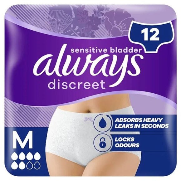 Always Discreet Pants Normal Medium 12 Pack - O'Sullivans Pharmacy