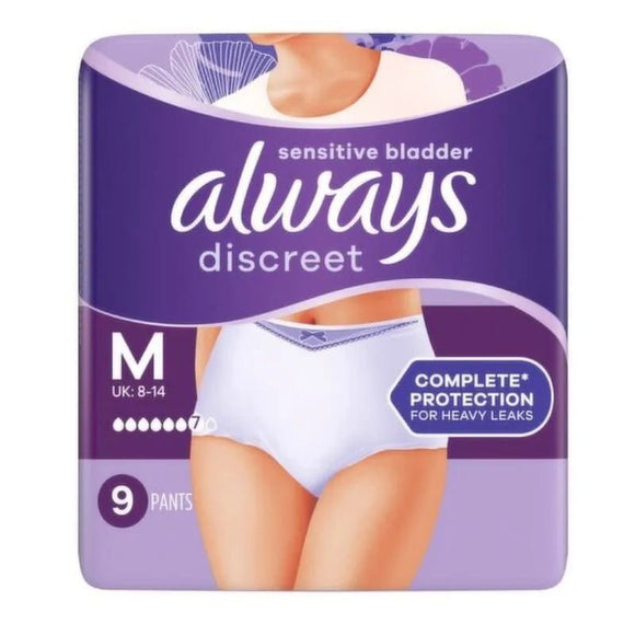 Always Discreet Pants Plus Medium 9 Pack - O'Sullivans Pharmacy