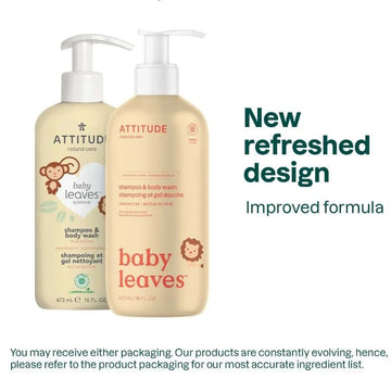 Attitude Baby Leaves 2 in 1 Shampoo Pear & Nectar 473ml - O'Sullivans Pharmacy