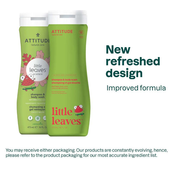 Attitude Little Leaves 2 in 1 Shampoo Watermelon & Coco 473ml - O'Sullivans Pharmacy - Mother & Baby - 626232410174