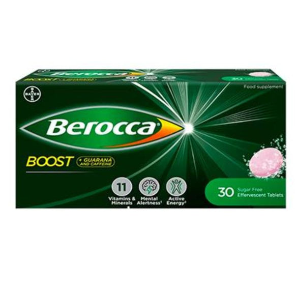 Berocca Boost Effervescent Tablets 30 Pack Cherry Flavour - O'Sullivans Pharmacy - Vitamins - 5391404000761