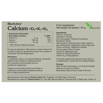 BioActive Calcium+D3+K1+K2 Tablets 60 Pack - O'Sullivans Pharmacy