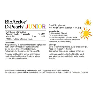 Pharmanord Bioactive D-Pearls Junior 80 Capsules - O'Sullivans Pharmacy - Vitamins - 5709976134201