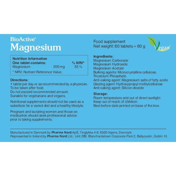 BioActive Magnesium Tablets 60 Pack - O'Sullivans Pharmacy - Vitamins - 5709976231207