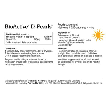 Pharmanord BioActive Vitamin D 38mcg Pearls 240 Pack - O'Sullivans Pharmacy - Vitamins - 5709976126602