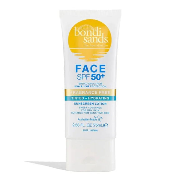 Bondi Sands Fragrance Free Hydrating Tinted Face Lotion SPF50+ 75ml - O'Sullivans Pharmacy