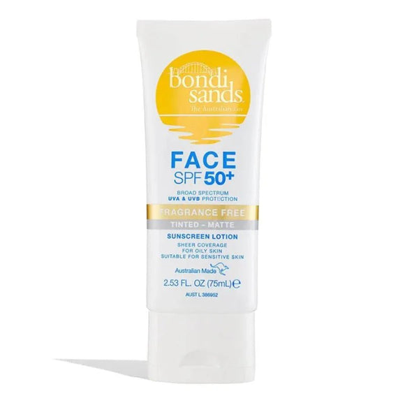 Bondi Sands Fragrance Free Matte Tinted Face Lotion SPF50+ 75ml - O'Sullivans Pharmacy