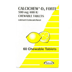 Calcichew D3 Forte 500mg/400iu Chewable Tablets 60 Pack - O'Sullivans Pharmacy - Vitamins - 5035382011370