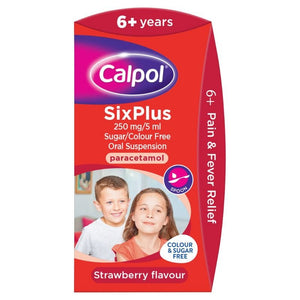 Calpol Six Plus Paracetamol 250mg/5ml Oral Suspension Sugar Free 60ml - O'Sullivans Pharmacy - Medicines & Health - 3574661150024