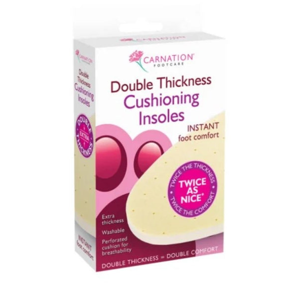 Carnation Double Thickness Gel Cushion Insoles - O'Sullivans Pharmacy - Medicines & Health - 5012654203961