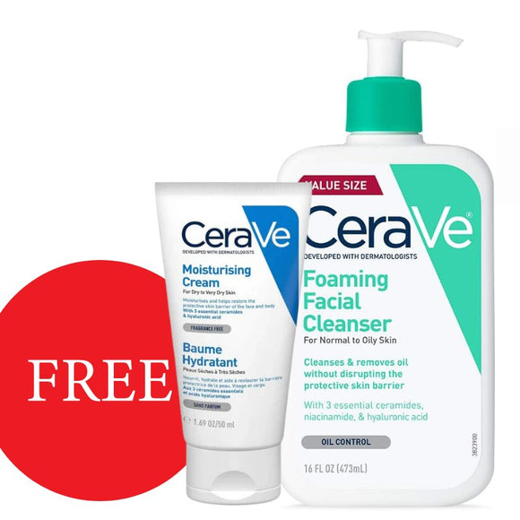 Cerave Foaming Facial Cleanser Bundle - O'Sullivans Pharmacy - Skincare - 5051858786061