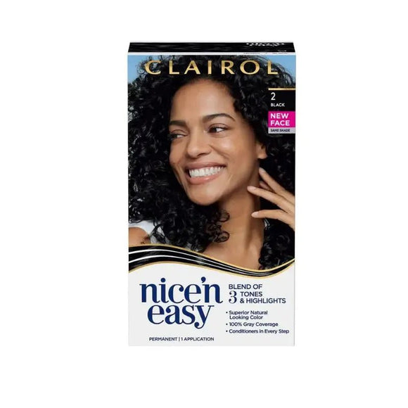 Clairol Nice n Easy 2 Black Permanent Hair Dye - O'Sullivans Pharmacy