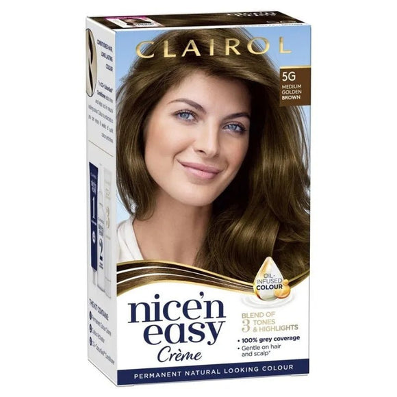 Clairol Nice n Easy 5G Medium Golden Brown Permanent Hair Dye - O'Sullivans Pharmacy