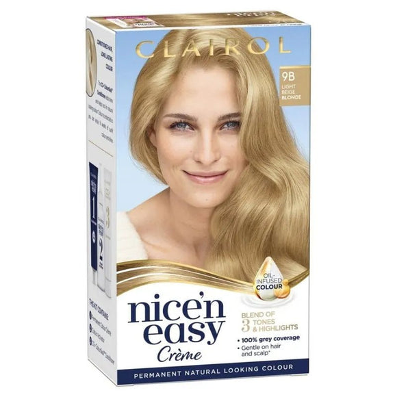 Clairol Nice n Easy 9B Light Beige Blonde Permanent Hair Dye - O'Sullivans Pharmacy