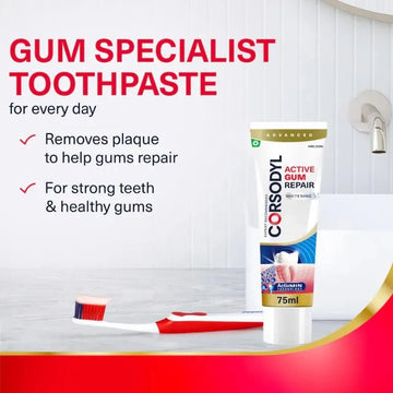 Corsodyl Active Gum Repair Whitening Toothpaste 75ml - O'Sullivans Pharmacy