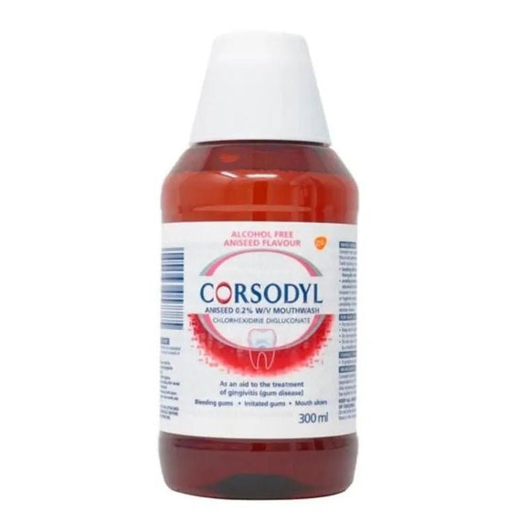Corsodyl Alcohol Free Aniseed Mouthwash 300ml - O'Sullivans Pharmacy