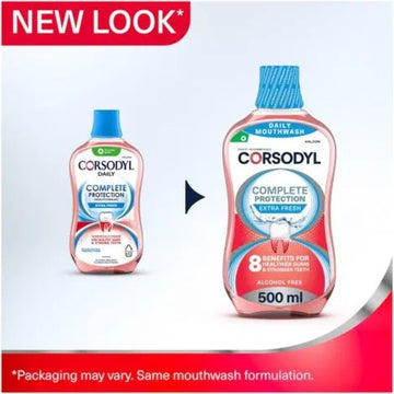 Corsodyl Complete Protection Extra Fresh Mouthwash 500ml - O'Sullivans Pharmacy