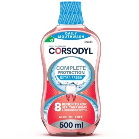 Corsodyl Complete Protection Extra Fresh Mouthwash 500ml - O'Sullivans Pharmacy