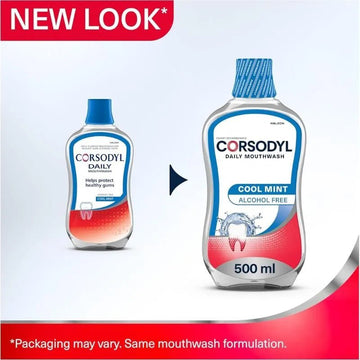 Corsodyl Daily Cool Mint Alcohol Free Mouthwash 500ml - O'Sullivans Pharmacy