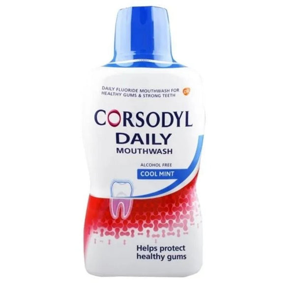 Corsodyl Daily Cool Mint Alcohol Free Mouthwash 500ml - O'Sullivans Pharmacy
