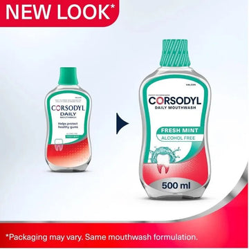 Corsodyl Daily Fresh Mint Alcohol Free Mouthwash 500ml - O'Sullivans Pharmacy